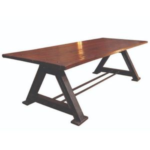 Modern Industrial Vintage Design Cast Iron Metal <b>Legs</b> Rectangle 6-Seater Folding Dining <b>Table</b> for Villa's Living Room Furniture - Product Image 1