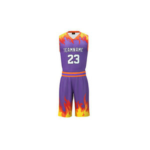 Conjunto de Camiseta y Pantalones Cortos de Baloncesto de Talla Grande de Alta Calidad, Transpirable, Antibacterial, Anti-UV, Sublimado, Diseño sin Mangas con Cuello en V, Personalizado - Product Image 1
