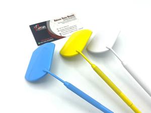 Miroir cosmétique personnalisé en acier inoxydable en forme de cœur, papillon, carré, avec poignée argentée pour l'inspection des extensions de cils - Product Image 4