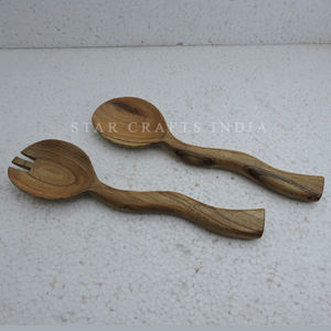Servidor de ensalada de madera, accesorios de cocina, herramientas para frutas y verduras, vajilla reutilizable hecha a mano, logotipo personalizado, cocina, hogar, restaurante - Product Image 3