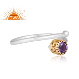 925 Fine Sterling Naturel Améthyste Gemme Bague Empilable Pour Les Femmes Fabricant De Bijoux Dainty Collection - Product Image 3