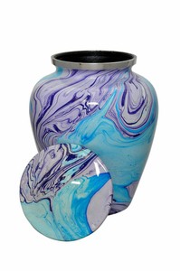 โกศใส่เถ้ากระดูกอลูมิเนียมสำเร็จรูปสีแสดงลายธงอเมริกันทหารสีฟ้า - Product Image 2