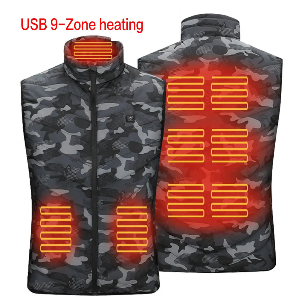 Verwarmde Vest Man Mouwloze Usb Batterij Verwarming Outdoor Donsjack Oem Man Vest