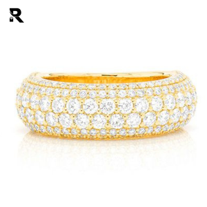 แหวน VVS-SI เพชร2.10ct เจียระไนแบบเพชรสุกใสขนาดกว้าง7.8มม. สีทอง14K ของผู้ชายการตั้งค่าช่องฝา2.10ctw - Product Image 5