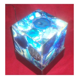 แฮนด์เมดสีฟ้าอาเกตไลท์โคมไฟสำหรับตกแต่งบ้าน - Product Image 1