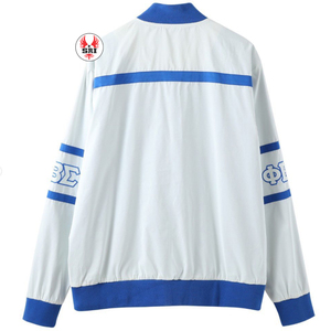Zeta Phi Beta Sorority Embroidered Women's Reflective Bomber Jacket Satin <b>Quilted</b> Coaches Jacket Customizable Sorority Apparel - Product Image 2