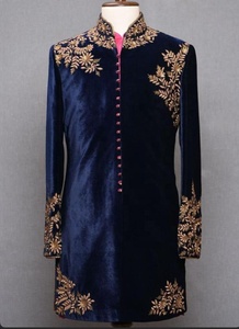 Diseño clásico indio y Pakistán hombres Sherwani lana/seda de talla grande transpirable a prueba de viento pantalones de un solo pecho traje - Product Image 2