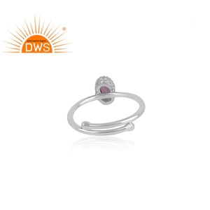 Bague en topaze rose ovale, argent Sterling 925, pour gros bijoux, de forme naturelle, prix d'usine - Product Image 4