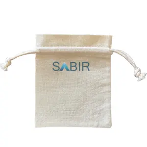 Small Eco Friendly 100% Organic Cotton Linen Gift Packaging Promotional Pouch Customized Organic Cotton Drawstring Muslin Bag