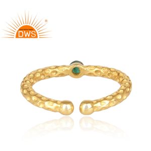 Bague en argent sterling 925 faite à la main avec pierre précieuse émeraude naturelle pour femmes bijoux pour femmes cadeau pour elle - Product Image 5