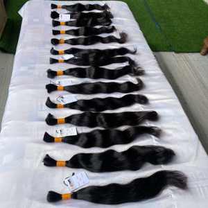 Paquete al por mayor virgen cutícula alineada pelo de Vietnam virgen cabello humano crudo indio a granel del pelo del templo proveedor - Product Image 3