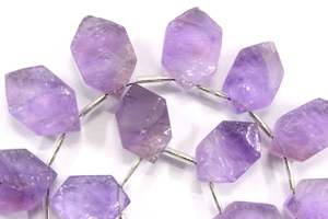 18 pièces de pierres précieuses en améthyste rose naturelle, forme hexagonale, non traitée, pierre brute coupée à la main, fabrication de bijoux faits à la main - Product Image 4