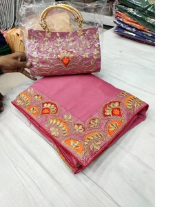 Indian <b>Designer</b> Partywear Saree With Blouse and <b>Designer</b> Matching Party Wear Beautiful Fancy Box Clutch Bag Purse Ethnic - Product Image 4