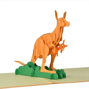 HMG Custom Design Kangaroo 3D pop-up carte de voeux peut être utilisé pour merci maman pour l'anniversaire ou la fête des mères