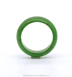 Factory Manufacturer Supply Green Jade Ring 6mm Natural Jade Band Ring