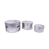 Dernière collection de boîtes de papier de luxe argentées boîte-cadeau en papier de forme ronde boîte de papier d'emballage cadeau de taille personnalisée