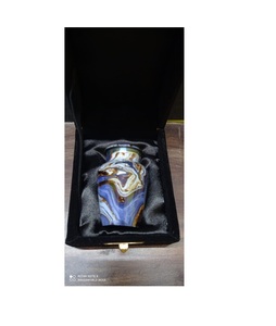 Recuerdo de latón azul del océano, urna de cremación, suministros funerarios, BRASSWORLD, INDIA - Product Image 1