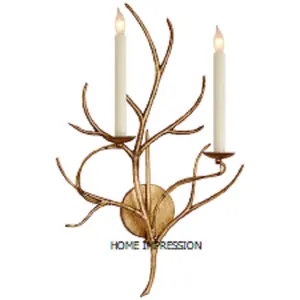 Gold Wholesale Wall Antler Candle Holders