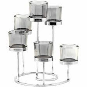 Fournisseurs en gros de photophore en verre support en argent bougeoir moderne Tables d'extérieur photophore bougeoir bougeoir - Product Image 1