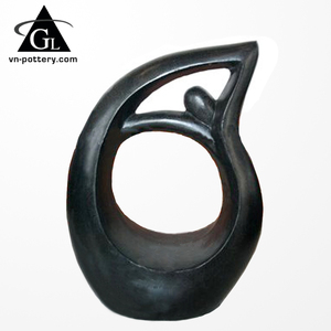 Estatuas decorativas de terrazo de diseño moderno en Blanco/Negro/gris hechas a mano para el hogar y el jardín - Product Image 1