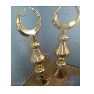 Minaret de mosquée poli nickel en laiton ensemble de 5 mosquées en laiton massif de taille moyenne Minaar pour cadeau islamique - Product Image 2