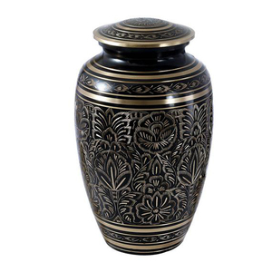 โกศโลหะทองเหลืองโกศสำหรับงานศพโกศสีดำดีไซน์หรูหราดีไซน์คลาสสิกสำหรับใส่เถ้ากระดูก - Product Image 1