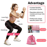 Bandes de résistance souples pour les fessiers, en sac en filet, pour exercices de hanche, en tissu polyester-coton flexible, antidérapantes, couleur personnalisable, durables, pour la maison
