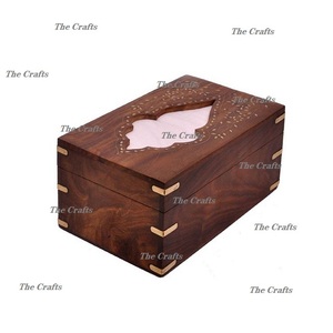 Porte-serviettes carré de qualité supérieure en bois, boîte à mouchoirs pour la maison et la restauration - Product Image 2