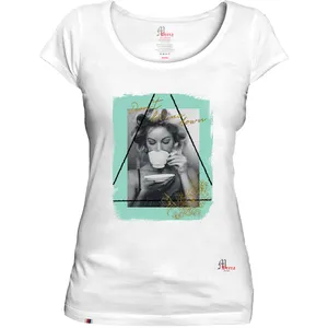 Camiseta ajustada para mujer, Camiseta 100% de algodón premium, hecha en Italia, nueva colección de tazas de té