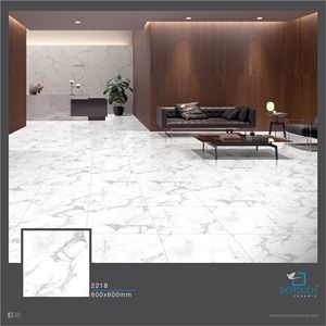 Carreau de céramique blanc élégant nouvelle tendance affichage de granit artificiel pour restaurant 600x600 - Product Image 3