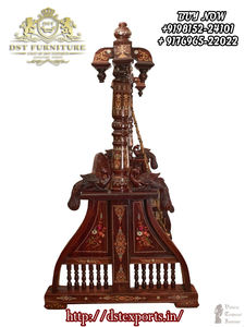 Traditional Teak <b>Wood</b> Taj <b>Swing</b> for Home Indoor Hand Carved Teak <b>Wood</b> Jhoola <b>Swing</b> Peacock Theme Jhula <b>Swing</b> in Living Room - Product Image 4