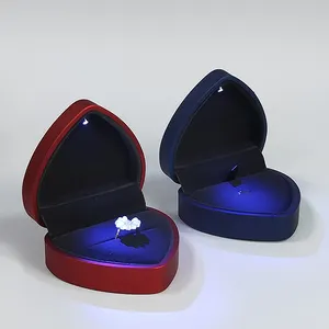 PLRB01B Nach Rot Farbe Ring Verpackung Kunststoff Led Schmuck Box