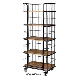 Antique 5-Tier Industrial Vintage Home Furniture Portable Iron Metal Bookshelf for Living Room Home Office - Product Image 1