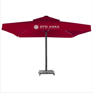 Sombrilla Dorada de 600x600cm con Estructura de Aluminio, Diseño Moderno Impreso en DTF, para Restaurantes y Uso en Exteriores - Product Image 4