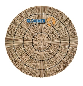 Napperons en rotin de bambou écologique naturel Vietnam jonc de mer jacinthe d'eau décor à la maison pour tapis et tampons de cuisine - Product Image 1