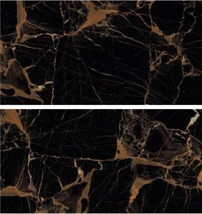 Azulejos de pared de porcelana pulida de alto brillo de 300x600mm Azulejos vitrificados esmaltados en color negro dorado - Product Image 6