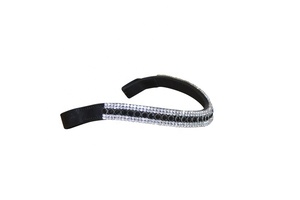 Bride de luxe en cuir de cheval avec bandeau anatomique et bandeau à sourcils en cristal à cinq rangées - Product Image 3