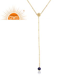 Collier pendentif en pierre précieuse Lapis Lazuli naturel fait à la main pour femmes bijoux de mode pour femmes cadeau pour elle - Product Image 2