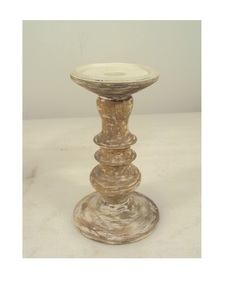Décoration de la maison Bougie en bois Pilier Holder White Wash avec haute qualité pour la décoration de table - Product Image 6