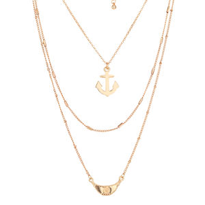 Collier multicouche pour les femmes, design arbre de vie, en acier inoxydable, plaqué or, bijou accessoire de mode, nouvelle tendance, collection de - Product Image 1