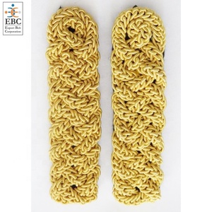 Planchas de hombro de algodón y PVC duraderas OEM, cordón trenzado metálico dorado para uniforme, insignias de hombro de alta calidad - Product Image 3
