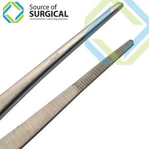 Pinces chirurgicales droites dentelées en acier inoxydable de qualité professionnelle, instruments chirurgicaux manuels, ensemble d'instruments CE - Product Image 3