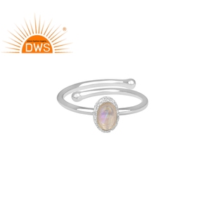 Anillo de plata de primera ley con gema de ópalo para mujer, sortija, plata esterlina 925, Ópalo Natural, ovalado, hecho a mano - Product Image 1