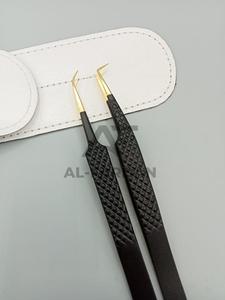 แหนบปลายขนตาสแตนเลสแข็งสีดำด้าน - Product Image 6