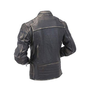Chaqueta de cuero de motorista con 2 bolsillos delanteros para hombre, nuevo diseño de moda de invierno - Product Image 2