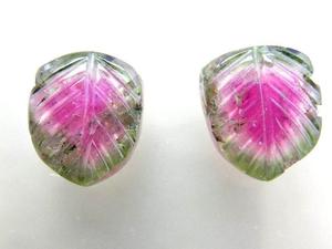 พลอยทัวร์มาลีนสำหรับแกะสลักรูปใบไม้สีชมพูอัญมณีหลายชิ้นทำจากธรรมชาติที่มีคุณภาพน่าทึ่ง - Product Image 3