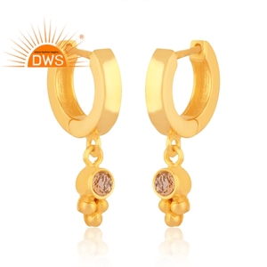 Trending 2026 Sterling Silver Gold Plated Natural Citrine Gemstone <b>Hoop</b> <b>Earring</b> For Women Jewelry Manufacturer - Product Image 2
