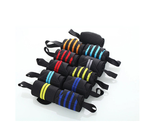 Adjustable Nylon Wrist <b>Wraps</b> With Red Stripes For Weightlifting Gym Use Unisex Velcro Closure - Product Image 4