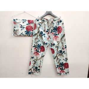 Conjunto de pijama de algodón 100% para mujer de alta calidad, ropa de dormir suave de manga larga con patrón Floral transpirable para las estaciones de primavera y otoño - Product Image 2