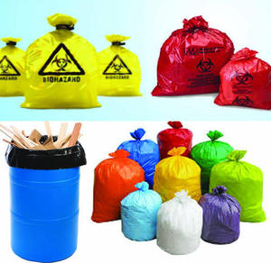 Bolsa de Basura Desechable para Hospital con Fuelle Lateral, Material HDPE, Cierre con Cordón, Impresión en Huecograbado, Opciones de Color Personalizadas - Product Image 1